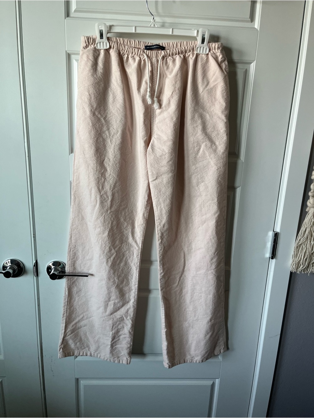 Brandy Melville Pale Pink Drawstring Track Pants